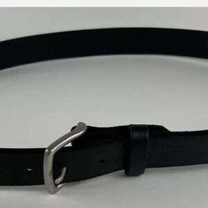 Cannon Beach Black Leather Belt Mens 40 Solid Brass Buckle Handcrafted USA